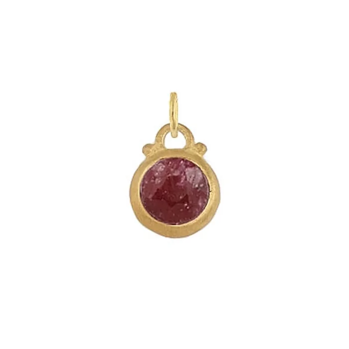 July — Ruby Birthstone Charm in Gold – FINAL SALE
