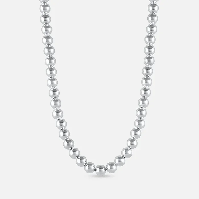 Jumbo Ball Necklace, Silver