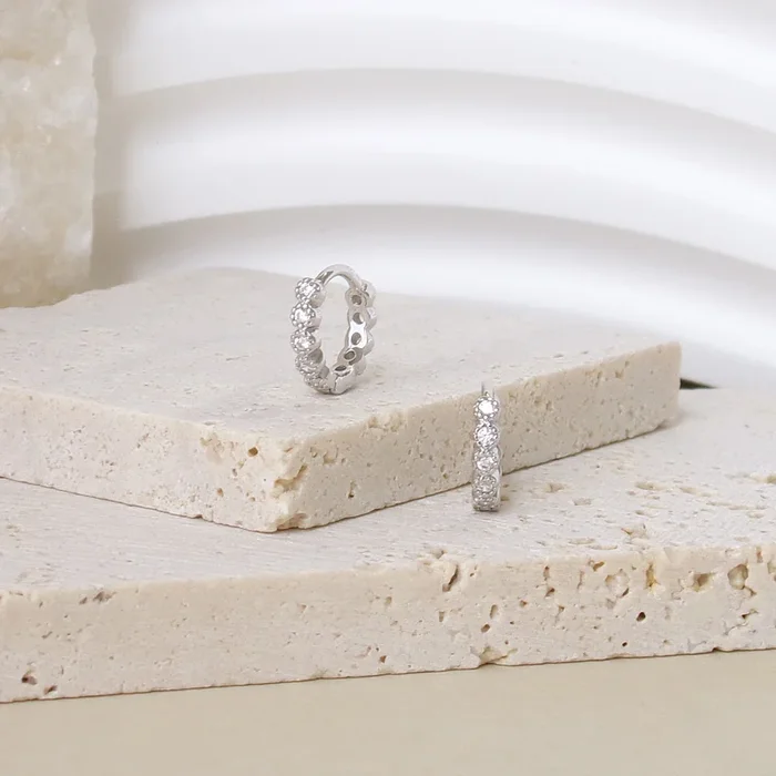 Juna hoop earrings zircons sterling silver