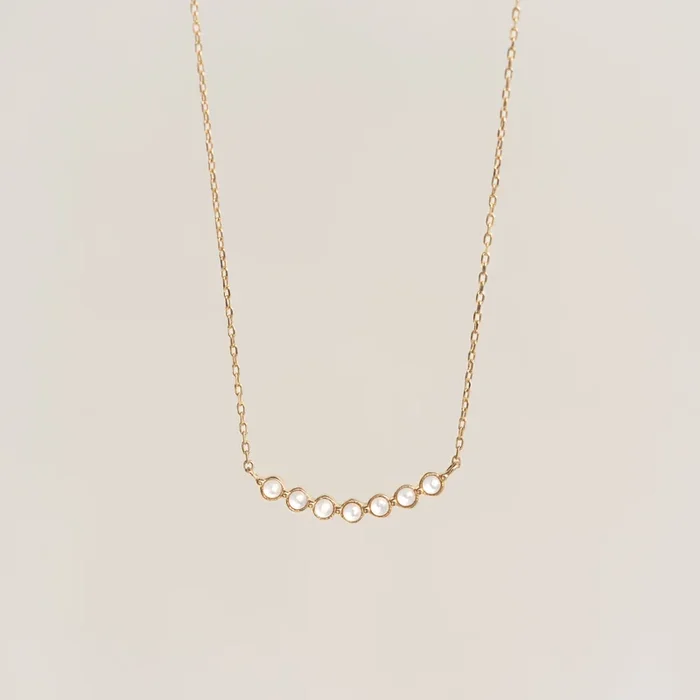 June Birthstone Necklace 14k Gold – Mother of Pearl