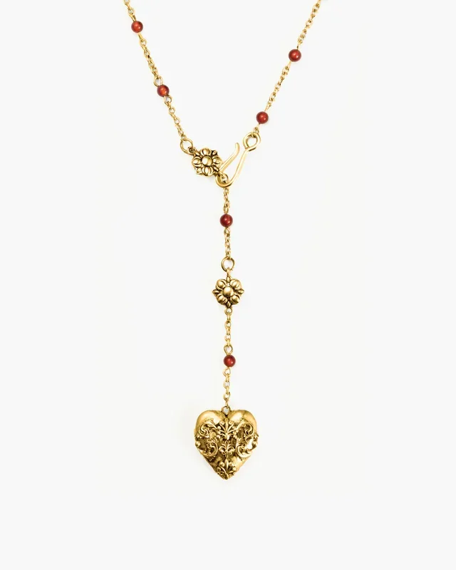 Karneol-Schleier-Lariat-Halskette in Gold