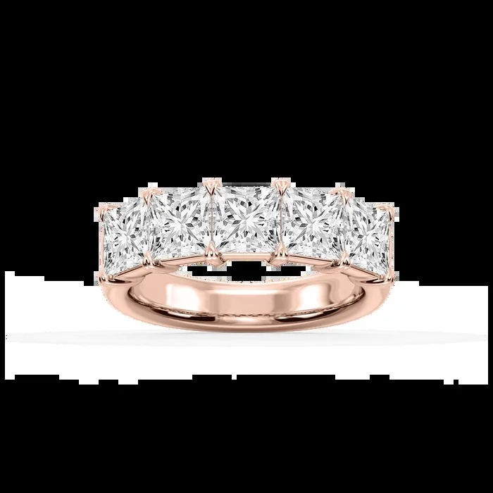 Kate Princess Lab Grown Diamond 5-Stone V-Prong Anniversary Band