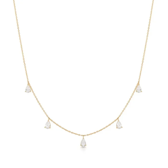 KAYSIA | Dangling Pear Lab Grown Diamonds Necklace