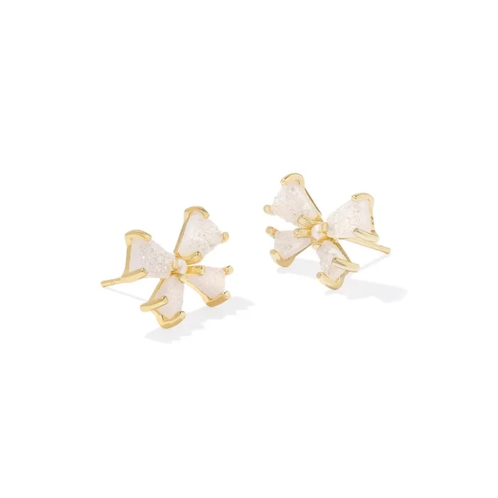 Kendra Scott Blair Bow Small Stud Earrings – Iridescent Drusy