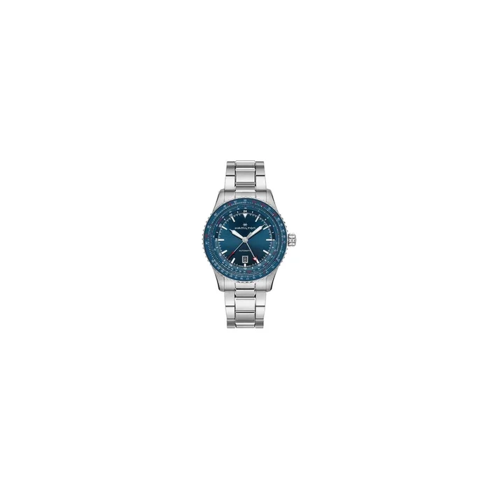 Khaki Pilot Converter GMT self-winding watch with 44 mm stainless steel bracelet, hamilton
