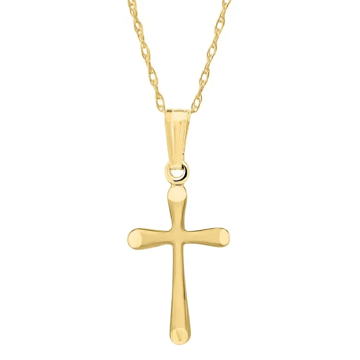 Kiddie Kraft 14KT Yellow Gold 15-inch Childrens Cross Pendant