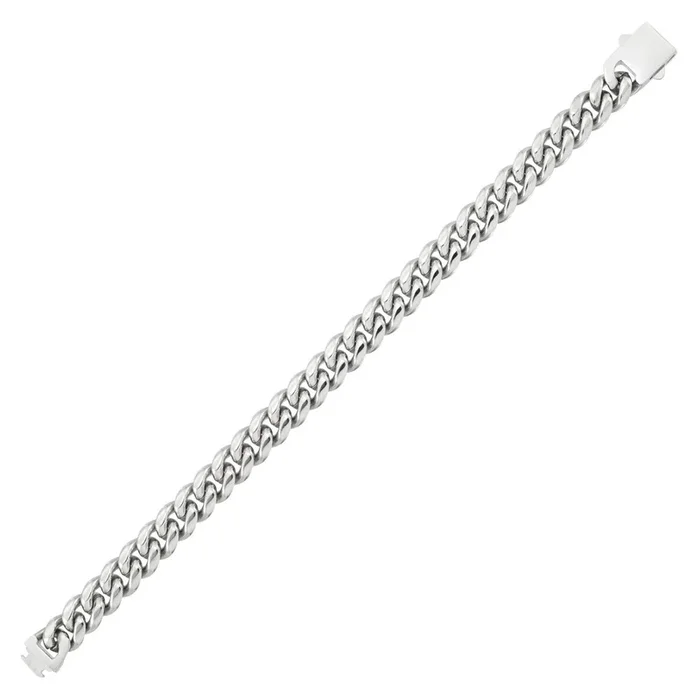 King by Simone I Smith Stainless Steel 9-inch 10MM Cuban Link Bracelet