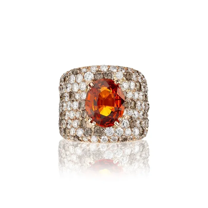 L’Ardente ring in rose gold and mandarin garnet | LEPAGE