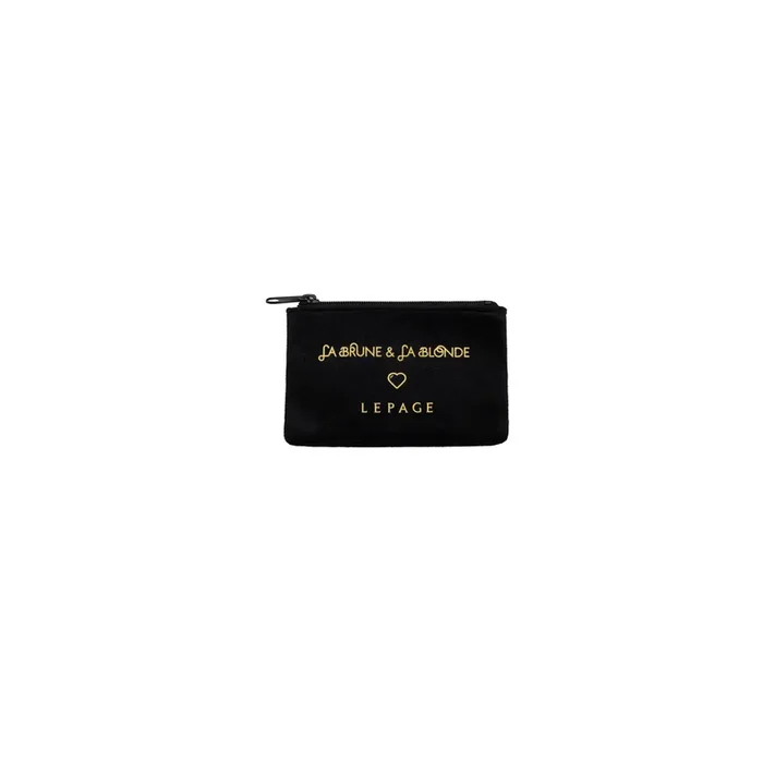 La Brune et La Blonde black velvet purse with pompom
