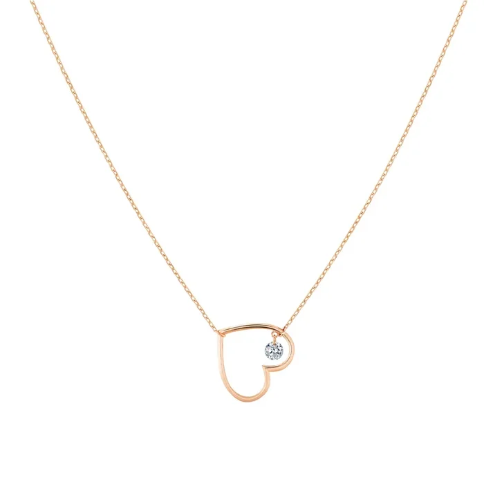 La Brune et La Blonde En Plein Coeur necklace rose gold diamond | LEPAGE