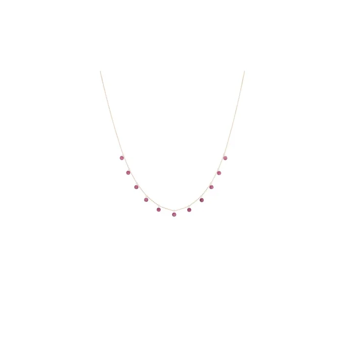 La Brune et La Blonde Polka necklace in pink gold and rhodolite – Lepage