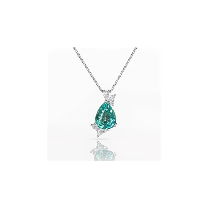 La Lagoon necklace in white gold, tourmaline and diamonds -Lepage
