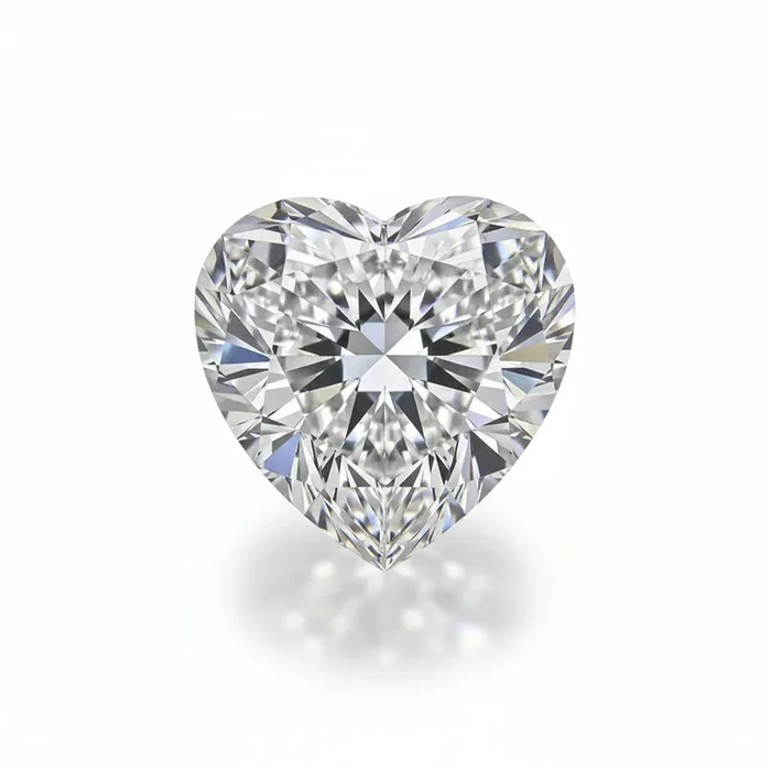 Lab Grown Diamond 1PC Chunky 15×15 MM Heart Faceted White Superior Man Made Loose Gemstone