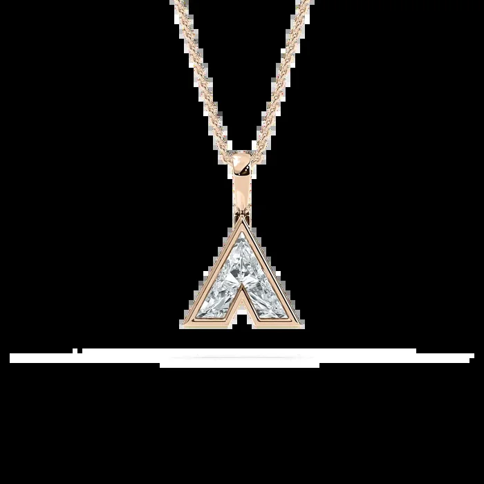 Lab Grown Diamond Faceted Initial Pendant – 18 Inches