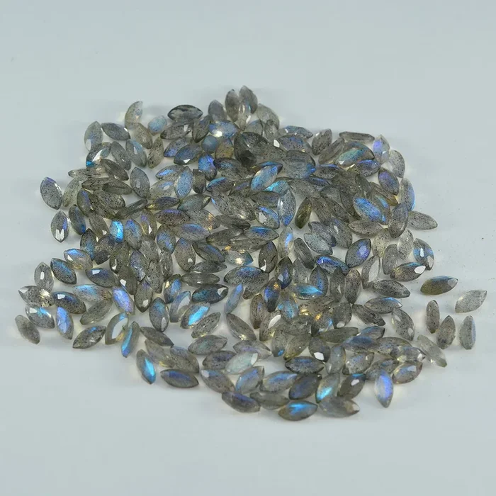 Labradorite 10PC Tiny 2×4 MM Marquise Faceted Gray Genuine Semi Precious Loose Gems