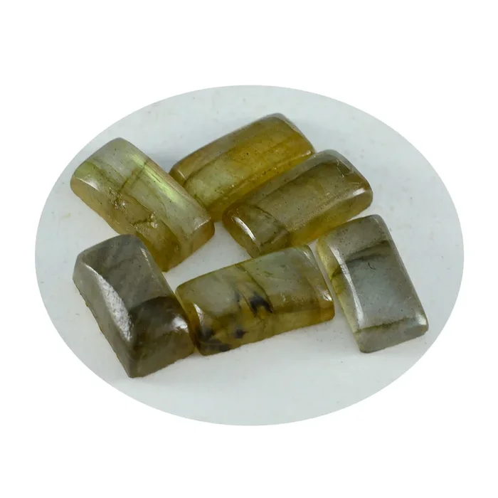 Labradorite 10PC Tiny 3×6 MM Baguette Cabochon Gray Polished semi Precious Loose Gems