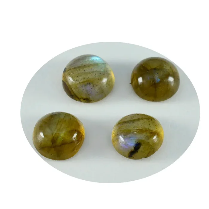 Labradorite 10PC Tiny 4×4 MM Round Cabochon Gray Genuine semi Precious Loose Gemstones