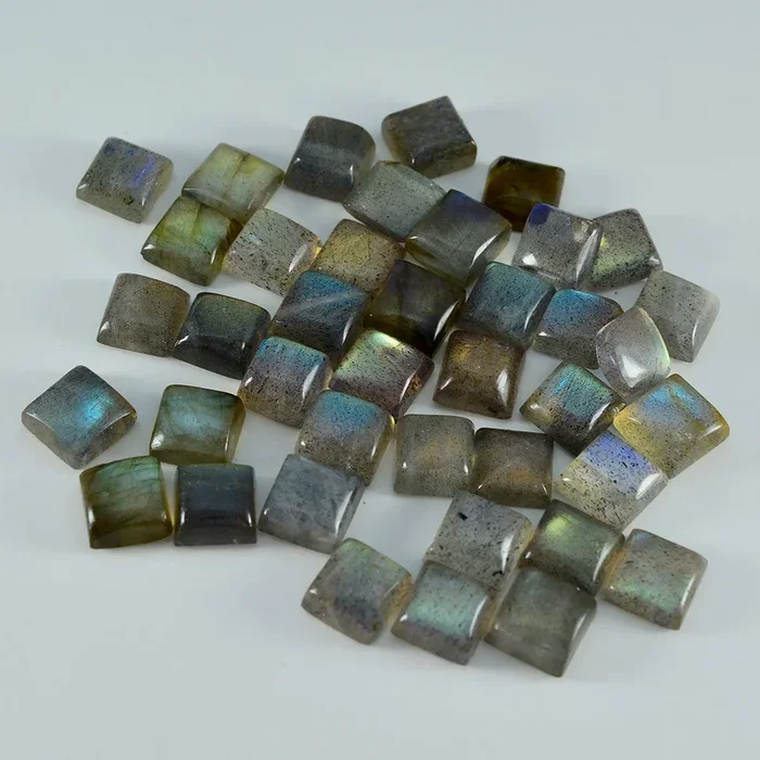 Labradorite 10PC Tiny 5×5 MM Square Cabochon Gray High-Quality semi Precious Loose Gemstones