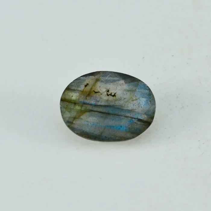 Labradorite 1PC Chunky 12×16 MM Oval Faceted Gray Polished Semi Precious Loose Gems