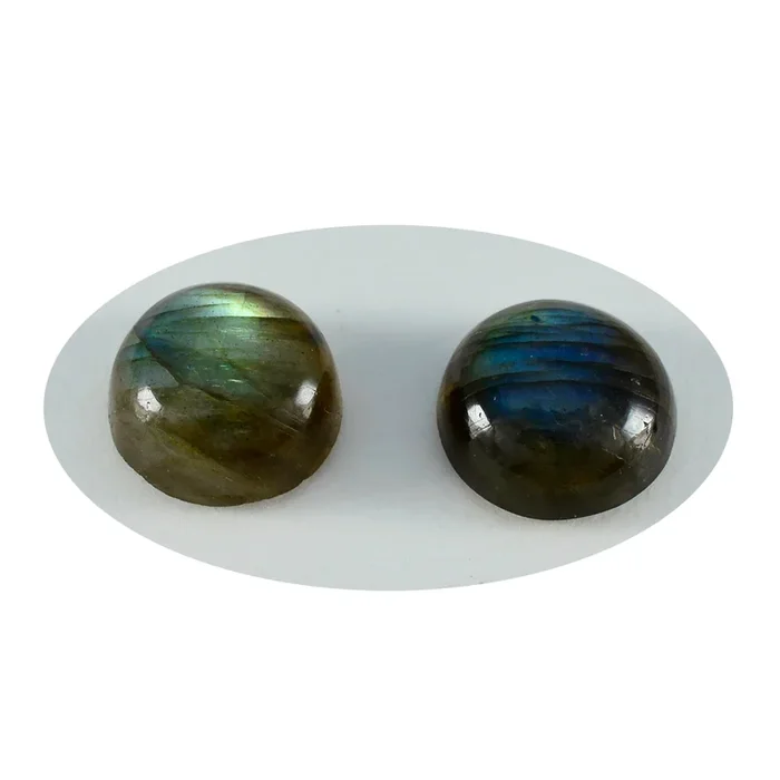 Labradorite 1PC Large 11×11 MM Round Cabochon Gray Splendid semi Precious Semi Precious Gemstone