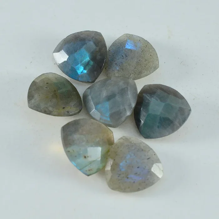 Labradorite 1PC Medium 9×9 MM Triangle Faceted Gray Lustrous Semi Precious Gems