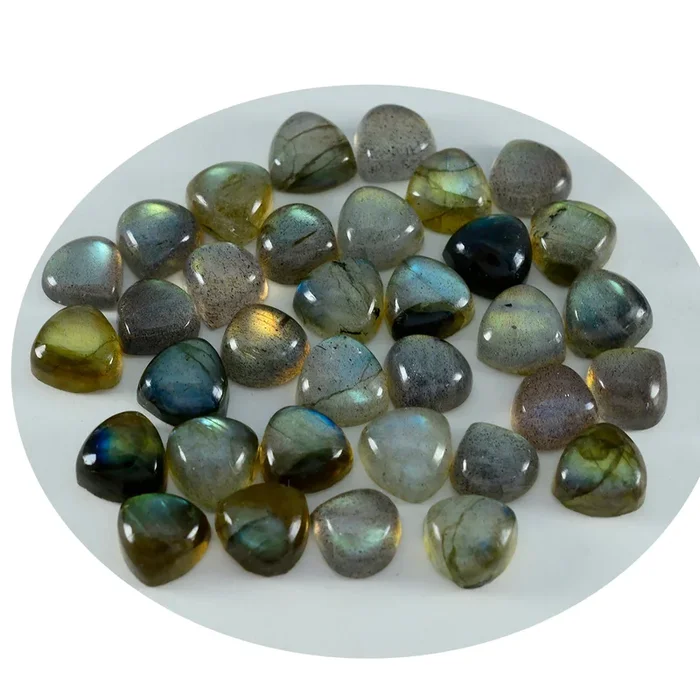 Labradorite 1PC Small 7×7 MM Triangle Cabochon Gray Lustrous semi Precious Loose Gemstone