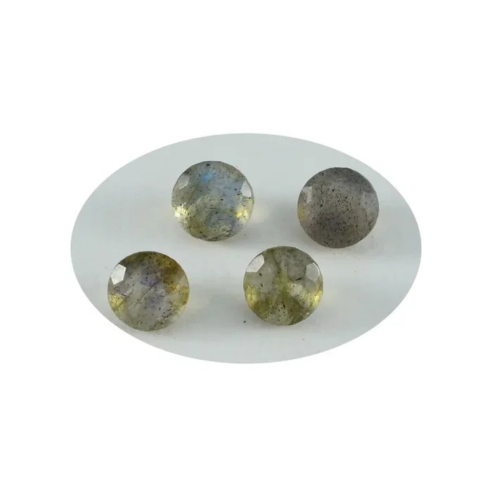 Labradorite 1PC Tiny 6×6 MM Round Faceted Gray Polished Semi Precious Loose Gems