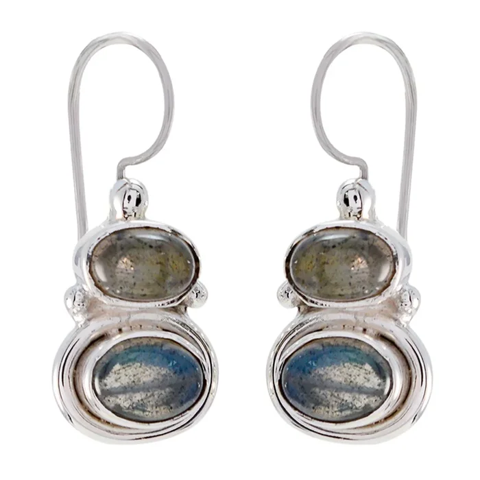 Labradorite American Greta multiple Dangle Gray Sterling Silver Earring
