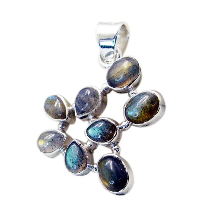 Labradorite Featherlight Russian Sterling Silver multiple Andrea Contemporary Gray Pendant Jewellery