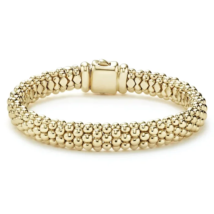 Lagos 18k Yellow Gold Caviar Bracelet, 9mm – Medium