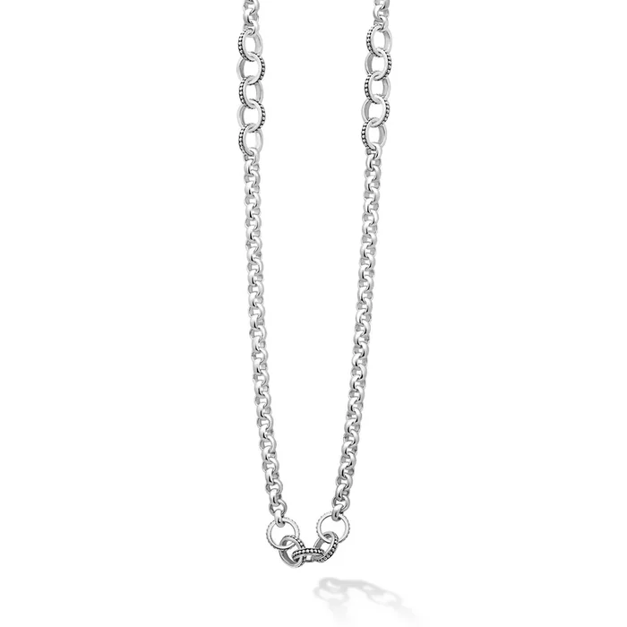 Lagos SS Enso 5 Circle Stations 7mm Chain 34″