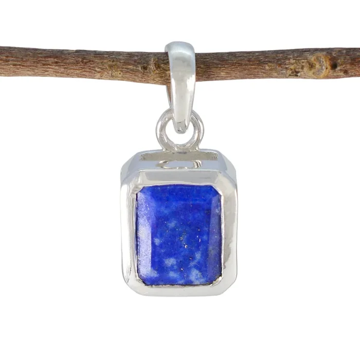 Lapis Lazuli Dainty French Silver Solitaire Lucia wedding Blue Pendant Jewelry