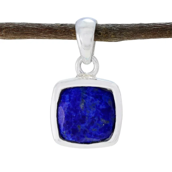 Lapis Lazuli Dainty French Silver Solitaire Nova Romantic Blue Pendant Jewelry