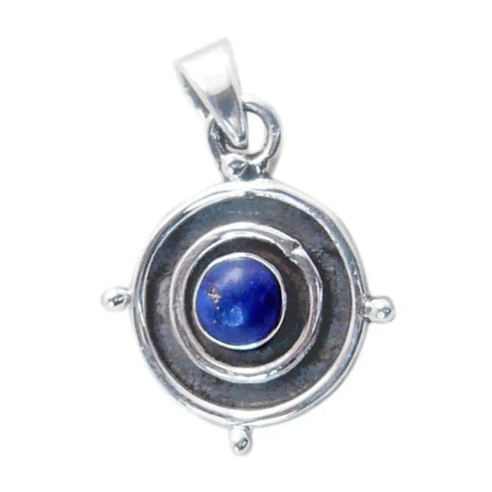Lapis Lazuli Featherlight Mexican 925 Silver Solitaire Carla Rope-Wire Blue Pendant Jewelry