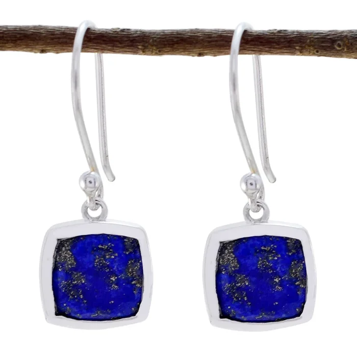 Lapis Lazuli Latin American Sara Solitaire Dangle Blue Silver Earring