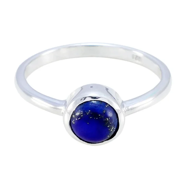 Lapis Lazuli Solitaire Turkish 92.5 Silver Blue Gemstones Whisper-thin Graceful Ring Jewellery