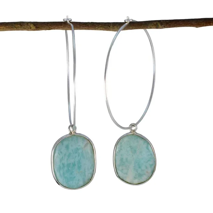 Larimar Turkish Pilar multiple Dangle Blue Sterling Silver Earring