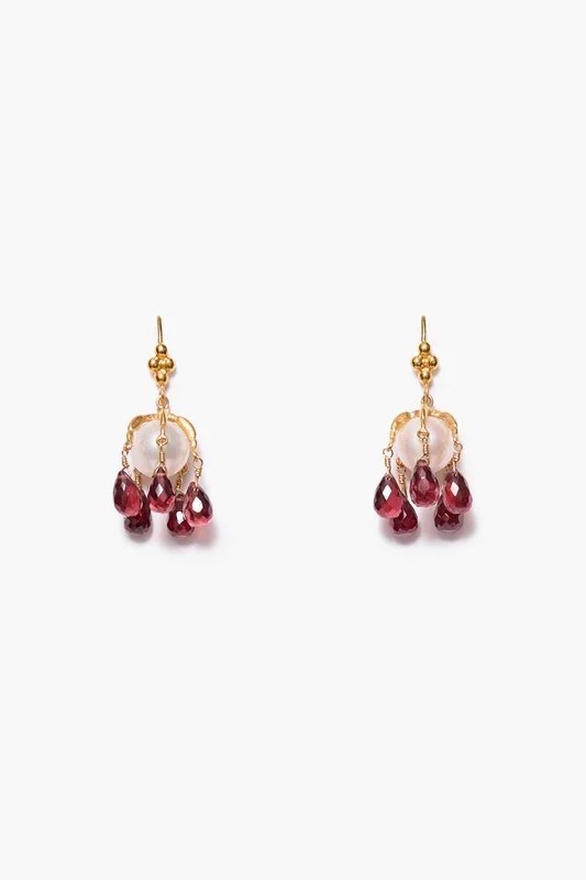 Lark Drip Earrings Garnet