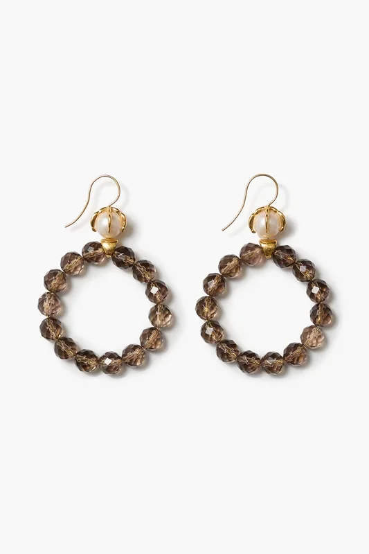Lark Hoop Earrings Smoky Quartz