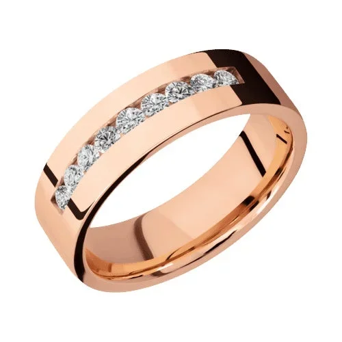 Lashbrook 10KT Rose Gold Satin Polished Finish Band with 0.45 CTW Lab Grown Diamonds