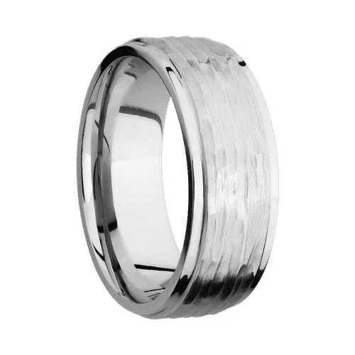 Lashbrook 10KT White Gold Band with Treebarkh Polished Finish
