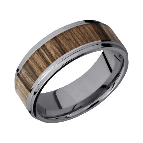 Lashbrook Tantalum Band with Polish Polished Finish and Walnut Inlay