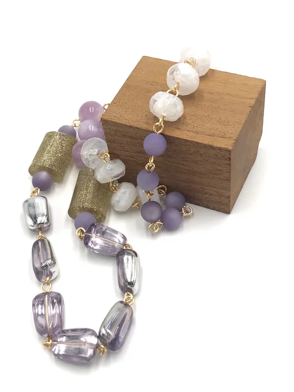 Lavender Glitter Carmen Necklace