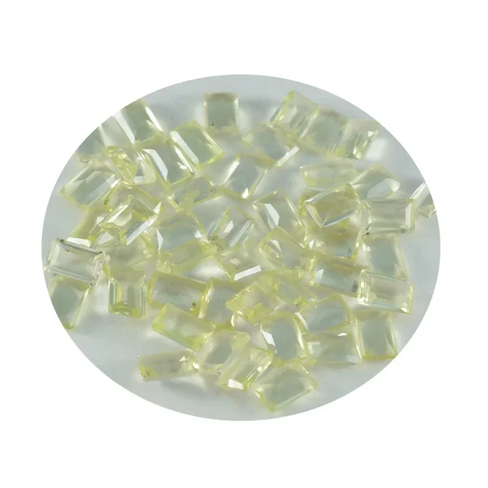 Lemon Quartz 10PC Tiny 3×5 MM Emerald Faceted Yellow Superior Semi Precious Gems