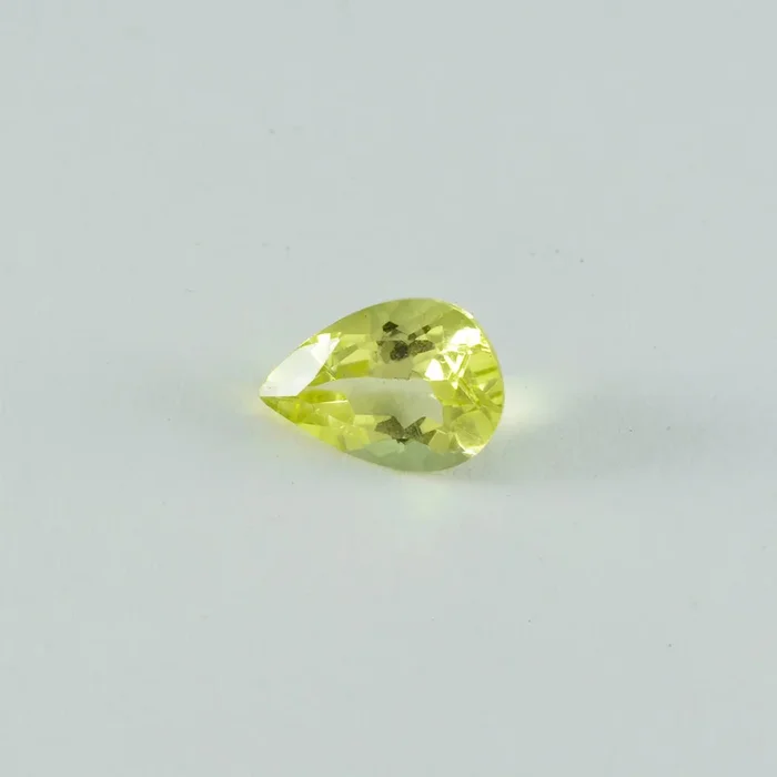 Lemon Quartz 1PC Chunky 12×16 MM Pear Faceted Yellow Fiery Semi Precious Loose Gemstone