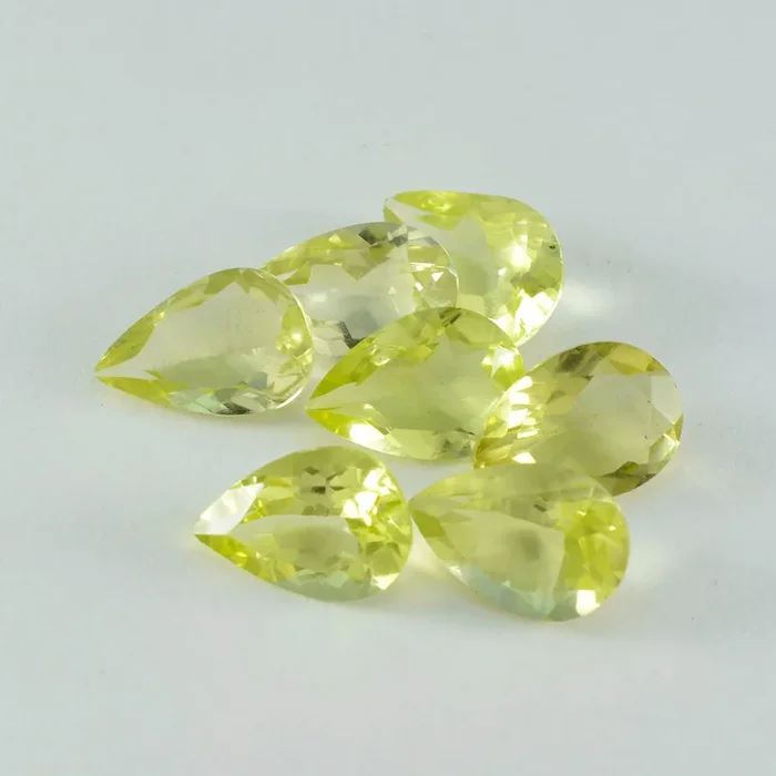 Lemon Quartz 1PC Chunky 13×18 MM Pear Faceted Yellow Brilliant Semi Precious Loose Gemstones