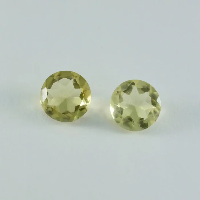 Lemon Quartz 1PC Chunky 15×15 MM Round Faceted Yellow Superior Semi Precious Gems