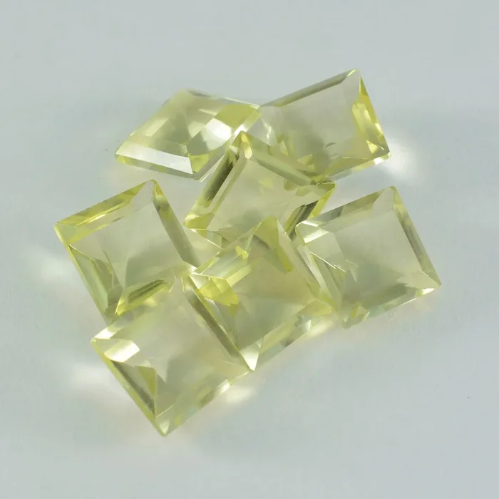 Lemon Quartz 1PC Chunky 16×16 MM Square Faceted Yellow Pure Semi Precious Loose Gems