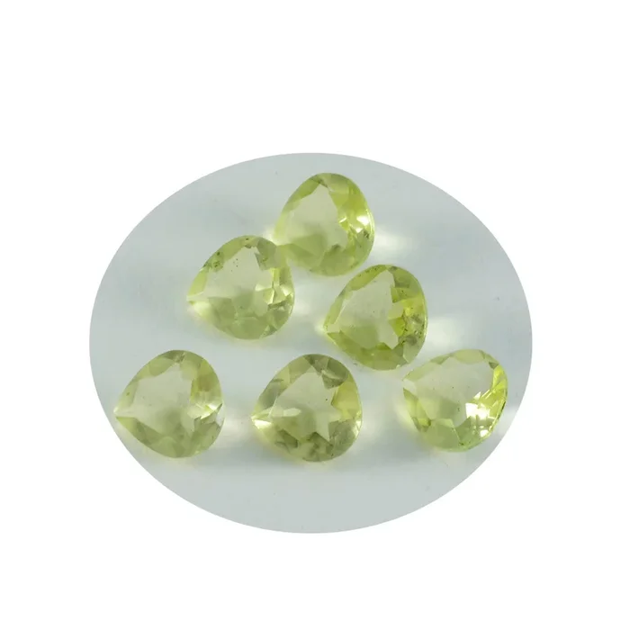 Lemon Quartz 1PC Large 11×11 MM Heart Faceted Yellow Fine Semi Precious Gems
