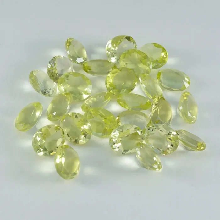 Lemon Quartz 1PC Small 6×9 MM Oval Faceted Yellow Natural Semi Precious Gems